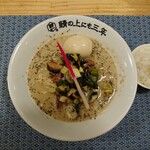 Sabano Uenimo Sannen - 鯖そば（ストロング）＋味付玉子／〆のダイブ飯