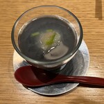 高知県芸西村 土佐鴨 - 茶碗蒸し。ナスだと思ったけど、イカ墨だったのか！これが一番美味しかった！