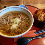 Soba Shibuya - 山形肉蕎麦（温）＋鳥天丼セット（1,200）