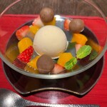 界 遠州 - 特製緑茶のあんみつ