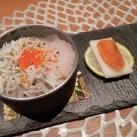 魚坐 - 白海老＆しらすのお寿司、からすみ