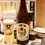 天ぷらと日本酒 明日源 - 男は黙って赤星