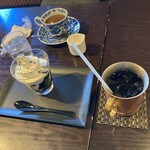 ジロー珈琲 - コーヒーゼリー+ホットコーヒー+アイスコーヒー