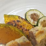 キッチン ブルー グローブ - 焦げ目のある南瓜、好みです