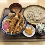 天丼てんや - 料理写真:冬天丼と小そばのセット（税込1,160円）