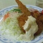 キッチン岡田 - エビフライ、カニコロッケ