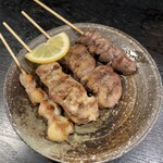 炭火焼鳥 神田川 - 料理写真:焼き鳥盛り合わせ(8種8串) 前半(塩)♪