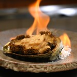 Teppanyaki Kaika - 天然鮑は炎の演出で。。（ある日の一皿）