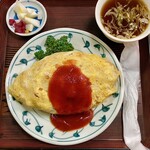 ともべ食堂 - 料理写真:「オムライス」@850＋「大盛り」@150