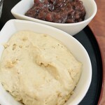 こひる庵 - ほうじ茶タルトクリーム250円　ぜんざいあん150円