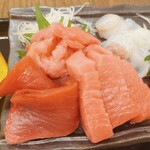 わ楽 - 生本マグロ　赤身、中トロ？、中おち…だと思う