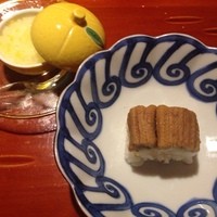 明日香 北千住店 - 柚子シャーベット 穴子寿司