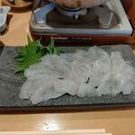 Sushi Tempura Gosakutei - ●ﾗﾝﾁ 単品。ふぐ(鍋3278+刺し2178X2+白子2178)+鮑ｱﾜﾋﾞ刺し1738X2+雑炊ｾｯﾄ330=13,618円 