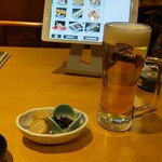 Ebisu No Utage - キリン一番搾り生ビール、付きだし