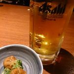 北の味紀行と地酒 北海道 - New：スーパードライ生 大ジョッキ 976円＋お通し 420円