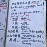 野口鮮魚店 - メニュー　