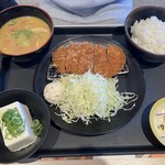 松のや - 特朝ロースカツ定食豚汁￥630