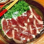 吟の蔵 を市 - 鍋用の鴨肉とせり(根付)