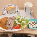 ドトールコーヒーショップ - カレーとミルクレープ。ワンコのおやつは持ち込みも大丈夫。