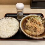 Soba Yoshi - かきあげそば（520円）＋並ライス（260円）