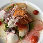 BISTRO POPCORN - フレンチコース　前菜　海鮮のカルパッチョサラダ
