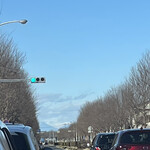 JiProign - 東大通り花畑一丁目から道の正面に90km先の日光連山男体山を観る。