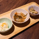 Hokkaisushi To Tempura Sushiyama - 【前菜 3種】　北海珍味3種
                        ■つぶ貝山葵菜
                        ■松前漬け
                        ■数の子クリームチーズ
                        お酒がすすむ〜！！！
                        