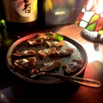 Bar Espressa ～夕焼けと薫～ - いぶりがっこクリームチーズ