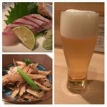竹うち - お気に入りの居酒屋で一人酒をゆるりと。きんびらとクエ刺から。