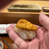 鮨 かの - やりいかに雲丹を乗せた握り