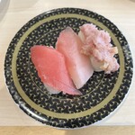 Hamazushi - まぐろ三種盛り 150円