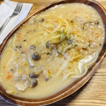 山小屋カフェ クラカケ - クラムチャウダースパゲッティ