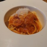 Risutoriagurandearubero - トマトパスタ♪欲張ってしまったが,60か50gにすれば良かったぁ(*´σｰ｀)