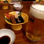 八乃屋 - 生ビールとお通し