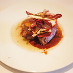 ラ・リューン - ランチコース 5000円 のフランス産 鴨のポワレ ポワブルキュベベ