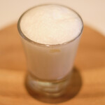 ラ・リューン - ランチコース 5000円 の大根のポタージュ ヨーグルトと生姜のソース 牛乳のホイップ