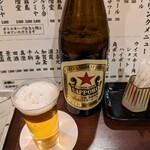 Izakaya Aji - 瓶ビールは赤星。