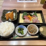 豊洲市場 さかな酒場 魚星 - 刺身定食（1,210円）