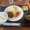 にんにく亭 - エビカニコロッケ&ハンバーグ定食