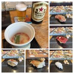 いわ志 - 赤星・茶碗蒸し・いか・金目鯛・漬けまぐろ・鯖・鯛