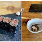 いわ志 - とろ鉄火・デザートアイス