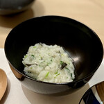 銀座 鼓門 - お通し：七草粥
