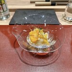 パルコ フィエラ - アオリイカ、和歌山産柿、自家製発酵粒マスタード