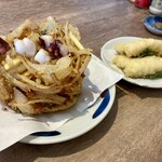 おうどん 瀬戸晴れ - 地だこかき揚げ、鱧天