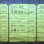Chuukasoba Shichimen - 店内メニュー