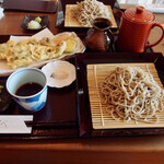 Watanabe - 穴子天ざる蕎麦（1800円）おいざる蕎麦（750円）（2023年6月）