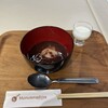 Bisutoro Kafe Momotenashiya - 鳥取の小豆雑煮とサービスの牛乳