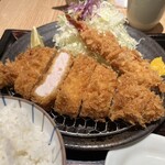 Tonkatsu Wakou - ロースかつ御飯に海老フライ