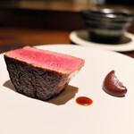 アカ - 佐賀28ケ月のヒレ肉。人参のピューレと。