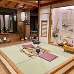 中の湯温泉旅館 - 囲炉裏の側は暖かかった。